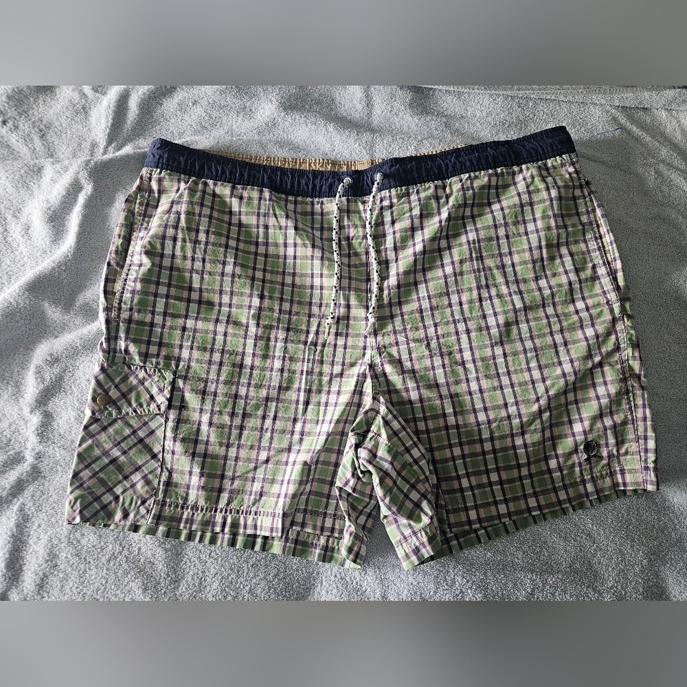Tommy Hilfiger Men’s Plaid Lounge Swim Shorts Size L Drawstring Elastic Waist